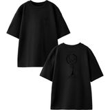 Nmg Tekstil Siyah Oversize Pamuk Opeth Siyah Ağaç Ön Arka Baskılı Örme T-Shirt - XS