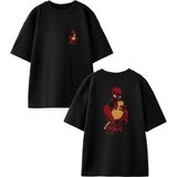 Nmg Tekstil Siyah Oversize Pamuk Spiderman Kalem Çalışması Ön Arka Baskılı Örme T-Shirt