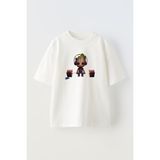 Nmg Tekstil Unisex Beyaz Oversize Pamuk Ağaç Çocuk Gym Baskılı Örme T-Shirt - XL