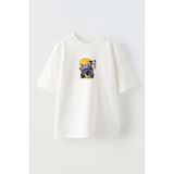 Nmg Tekstil Unisex Beyaz Oversize Pamuk Çinli Pikachu Baskılı Örme T-Shirt