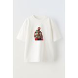 Nmg Tekstil Unisex Beyaz Oversize Pamuk Mike Altın Kemer Baskılı Örme T-Shirt - XL