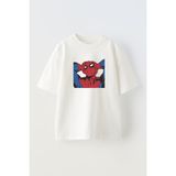 Nmg Tekstil Unisex Beyaz Oversize Pamuk Spiderman Dertli Baskılı Örme T-Shirt