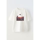 Nmg Tekstil Unisex Beyaz Oversize Pamuk Spiderman Düşüyor Baskılı Örme T-Shirt - XS