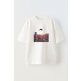 NMG TEKSTİL Unisex Beyaz Oversize Pamuk Spiderman Düşüyor Baskılı Örme T-shirt
