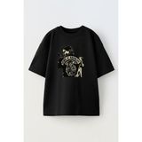Nmg Tekstil Unisex Siyah Oversize Pamuk Sons Of Anargy Baskılı Örme T-Shirt
