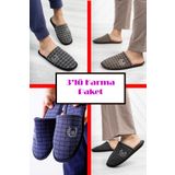 Nmoda 3'lü Paket Ev Terliği Çeyiz Terliği Kışlık Terlik Ses Yapmaz Hafif Taban Taban