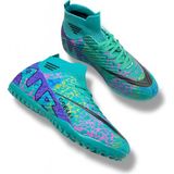 Nmoda Air Laliga Yarı Profesyonel Çoraplı Çim-Halı Saha Kauçuk Taban Unisex Futbol Ayakkabısı - Turkuaz