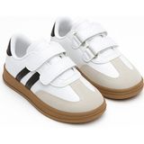 Nmoda Cool Kids Retro Tarz Cırtlı Çocuk Spor Ayakkabı Konforlu ve Şık Günlük Sneaker - Beyaz