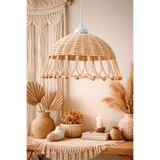 nndsgn Rattan bambu hasır avize 30 cm capinda (beyaz duy)