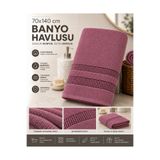 nnevora Gül Kurusu 70x140 cm Banyo Havlusu %100 Pamuk Yumuşak Dokulu Yüksek Emici Bordürlü Havlu