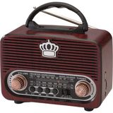 Nns 8092 Nostalji Radyo Retro Wireless Bluetooth Hoparlör Usb-Tf Kart Giriş Şarjlı Bataryalı Pilli - Ahşap