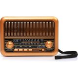 Nns Taşınabilir Nostaljik Radyo Bluetooth + Tf Kart + USB Destekli Mp3 Çalar Hoparlör - Kahverengi
