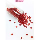Nnstartshopping Dökme Cam Kum Boncuk Büyük Boy (6/0) 4 mm - 20 Gram - Şeffaf Kırmızı - BNC079