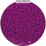 Nnstartshopping Fuşya Renk 4 mm Yaklaşık 220 Adet/20 Gram Cam Boncuk Oya Yazma Bileklik ve Kolye