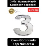 No 3 Kapı Numarası Kendinden Yapışkanlı Masa Dolap Plastik Ev Posta Kutusu Dış Mekan Daire 3,75 cm
