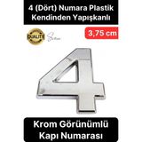 No 4 Kapı Numarası Kendinden Yapışkanlı Masa Dolap Plastik Ev Posta Kutusu Dış Mekan Daire 3,75 cm - 1 Adet