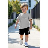 NO 601 Erkek Çocuk Gri Balance Baskılı Tshirt Şort Alt- Üst Takım 5-6 / 11-12 Yaş Arası