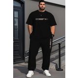 NO 601 Erkek Siyah T-shirt Siyah Eşofman Alt Future Büyük Beden Battal Beden Takımı