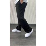 NO 601 Erkek Siyah Yazlık Bürümcük Kumaş Rahat Kesim Pantalon