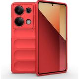 No 7 Tech Xiaomi Redmi Note 13 Pro 4g Kılıf Kamera Korumalı Esnek Silikon Parmak Şeritli N7TH - Kırmızı