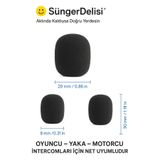 NO BRAND 3’lü Siyah Mikrofon Süngeri – 3 × 2,2 cm | İç Çap: 0,8 cm Rüzgar Koruyucu Köpük Kapak Sünger delisi
