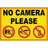 No Camera Please - Uyarı Tabela Levhası 24X34 cm Polikarbon - 24 x 34 cm - 1 Adet