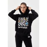 No Fear 72468 Siyah Kapüşonlu Kadın Sweatshirt