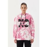 No Fear 72480 Batik Pembe Oversize Kapüşonlu Kadın Sweatshirt