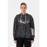No Fear 72523 Siyah Oversize Kapüşonlu Kadın Sweatshirt