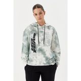 No Fear Kadın Sweatshirt Crop Batik Yeşil 72532 - Yeşil-Gri