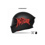 No Fear "Korku Yok" Kask Stickerı | Motor Kask Yanı Sticker | Motosiklet Sticker Kırmızı