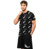 No Fear Orijinal Baskılı Erkek T-shirt Siyah Siyah XL