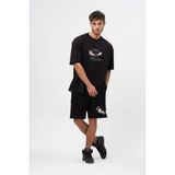 No Fear Siyah Bisiklet Yaka Baskılı Kısa Kol Erkek Penye T-shirt