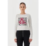 No Fear W500199 Beyaz Uzun Kollu Kadın T-shirt