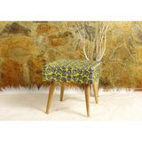 No Muffin For You Retro Puf - Dokuma Kumaşlı (Baskı Değildir) - Masif - 40CM x 40CM - Sarı
