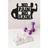 No Pain No Gain Fitness Inspirational Ahşap Duvar Dekoru - 3 Mm Mdf - Kolay Montaj