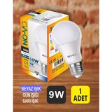 No-Vo LED Ampul 9 W Beyaz Işık E-27 Duy Tipi ile Enerji Tasarruflu Aydınlatma