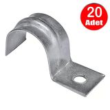 No:2 Tekli Sac Kablo Kroşe 14Mm Demir Köprü Metal Boru Tutma Bağlama Kelepçesi -20Adet