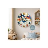 no26dekor 🕒 Uçak Temalı⭐ Sessiz Çocuk Duvar Saati 🎈 MDF Dekoratif Çocuk Odası Saati 33cm