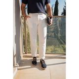 no7man Hush Beyaz %100 Pamuk Erkek Pantolon