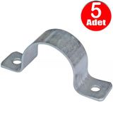 No:8 Çiftli Sac Kablo Kroşe 35Mm Demir Köprü Metal Boru Tutma Bağlama Kelepçesi -5Adet