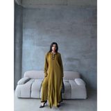 No8 Home Pantolon Yırtmaçlı Elbise Ikili Triko Takım Yeşil Elf - Standart