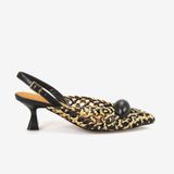 Noa Harmon Kadın Örgü SlingBack 5,5cm Sivri Burun Topuklu Ayakkabı 10342