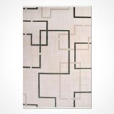 Noa Krem Geometrik Modern Geometrik Etnik Desenli Boho Makinada Yıkanabilir Hafif Hav Toz Vermez Leke Tutmaz Kaymaz Taban Dijital Makine Baskı Halı Oturma Odası Salon Yolluk Koridor Mutfak Halısı