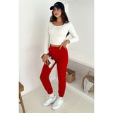Noa Noa Kadın Bağcıklı Jogger Pantolon & Eşofman Altı – Sportif & Enerjik Stil - Kırmızı