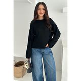 Noa Noa Kadın Omuz Açık Salaş Triko Kazak – Soft Elegance - Siyah - Standart