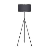 Noa Siyah Kaplama Tripod Boyu Ayarlanabilir Metal Lambader - Krom Şeritli Antrasit