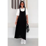 Noa&Noa Kadın Askılı Jile Elbise ve Oversize Basic Tişört İkili Kombin Takım