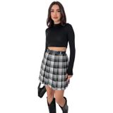 Noa&Noa Kadın Pileli Ekose Mini Short Etek – Grunge Charm