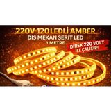 Noas 10 Çip 220V Dış Mekan Şerit LED Amber Kendinden Yapışkanlı